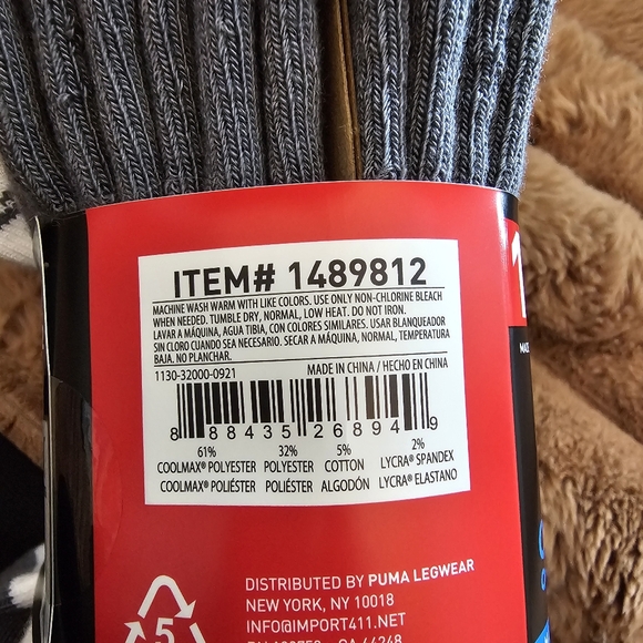 Puma No Show Cool Max Moisture Wicking Socks Men's sz 6-12 - Picture 3 of 3